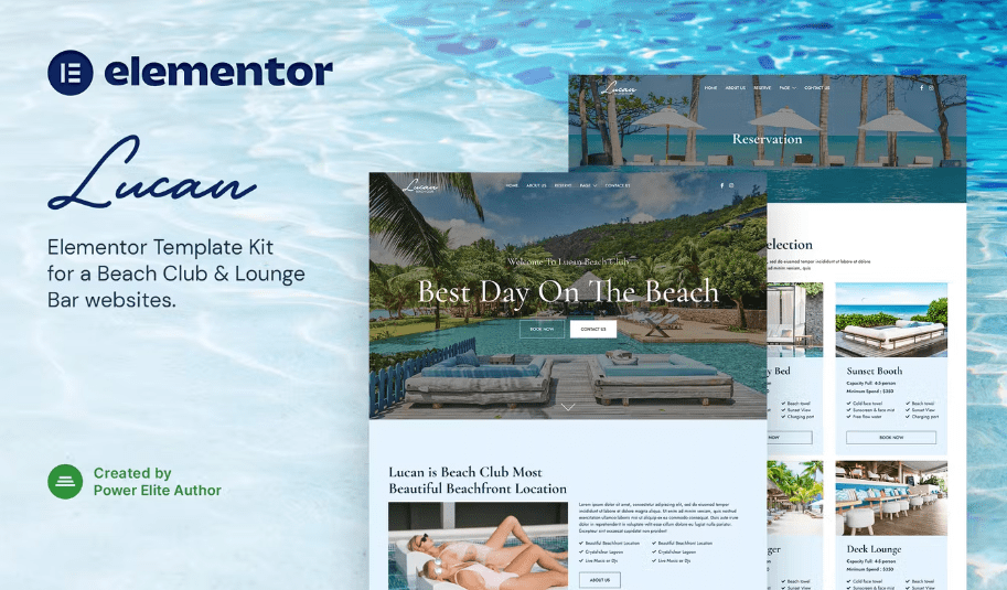 Lucan – Beach Club & Lounge Bar Elementor Template Kit