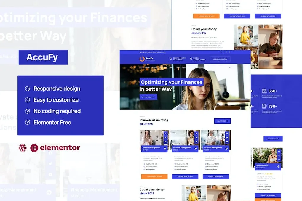 accufy accounting consultant service elementor template kit 65142c7538efd