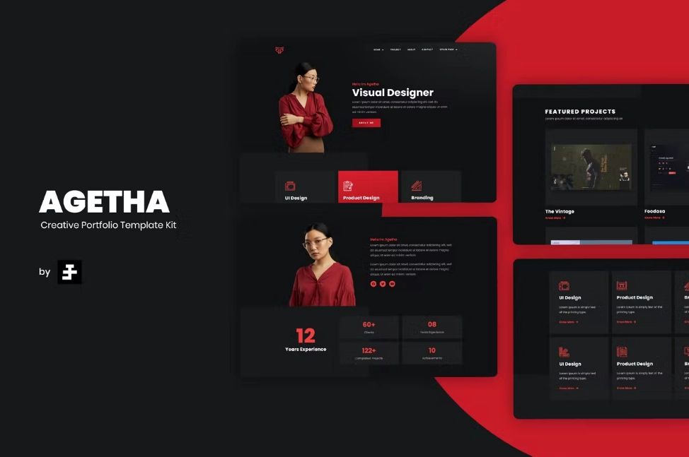 agetha creative portfolio template kit 6514a06b0e0d9