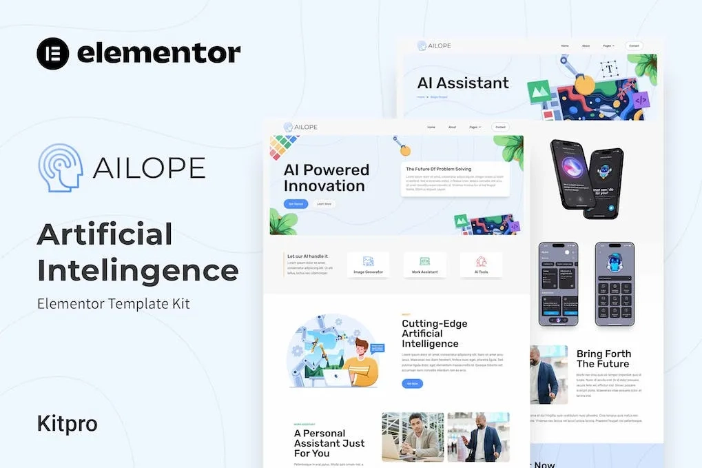 ailope artificial intelligence elementor template kit 651461575ea83