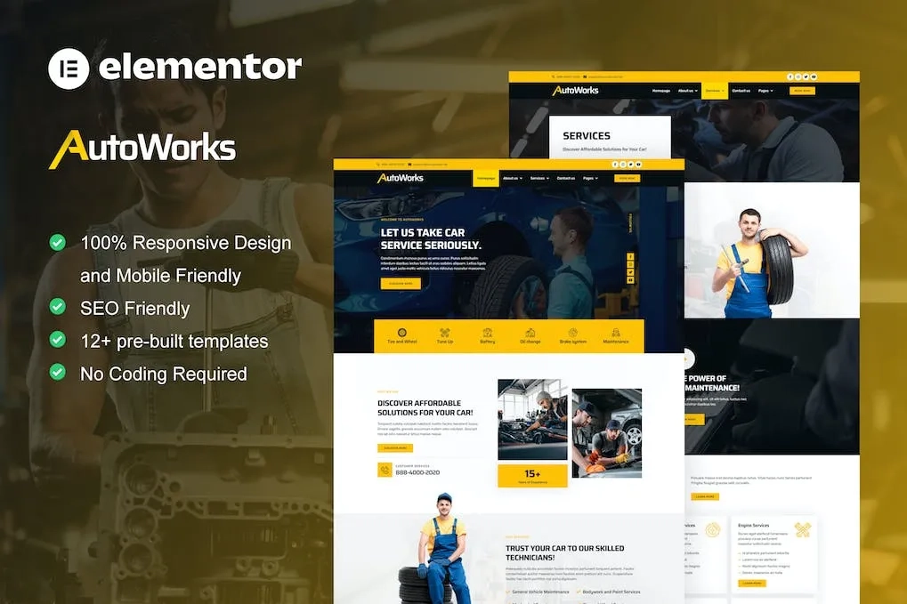 autoworks car repair auto services elementor template kit 65141fba5108e