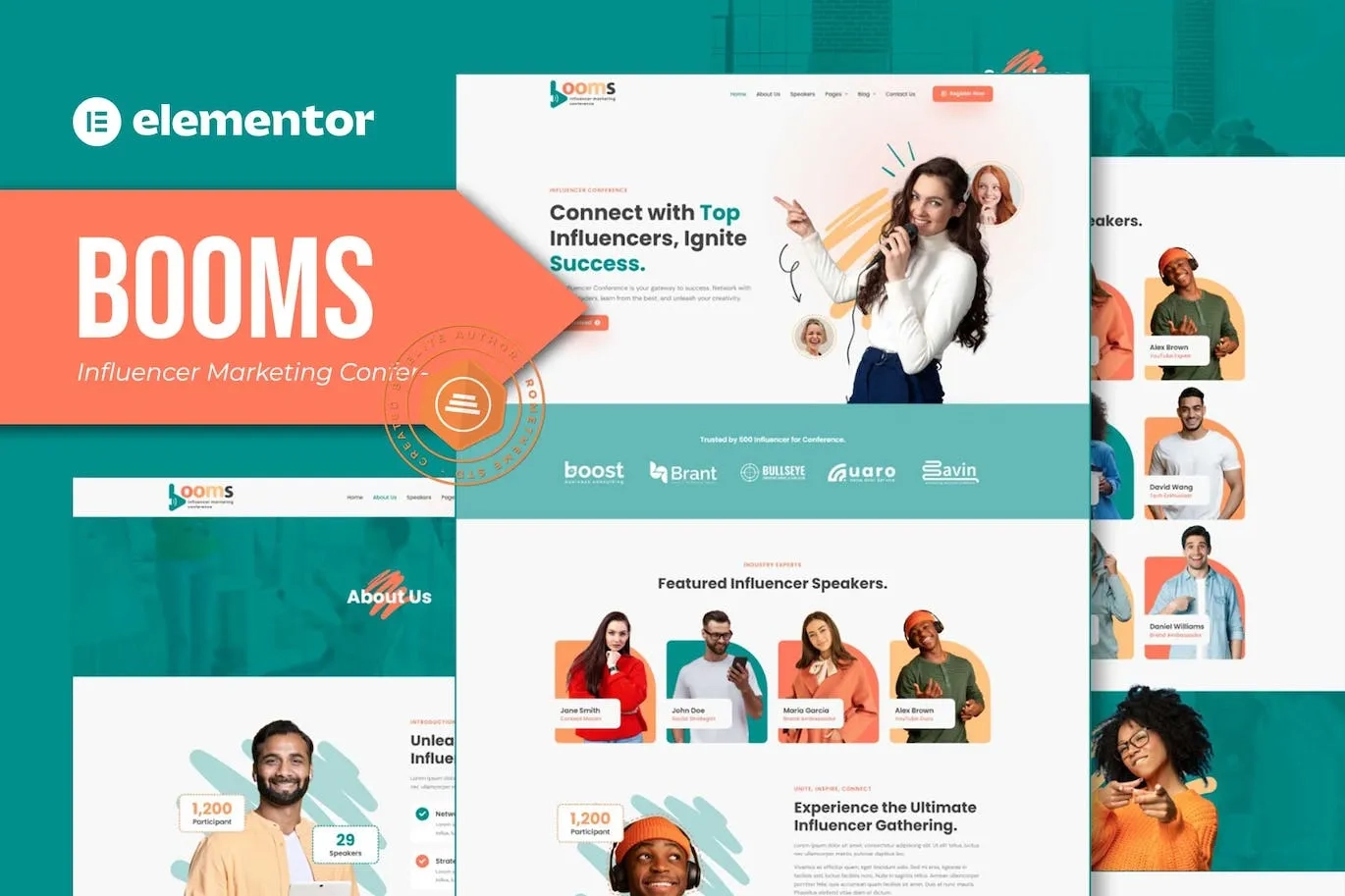 booms influencer marketing conference elementor template kit 65147bca1c2ed