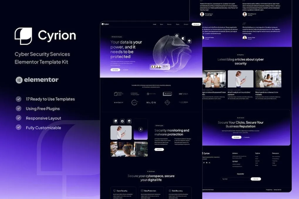 cyrion cyber security services elementor template kit 65141f8cbb7e9