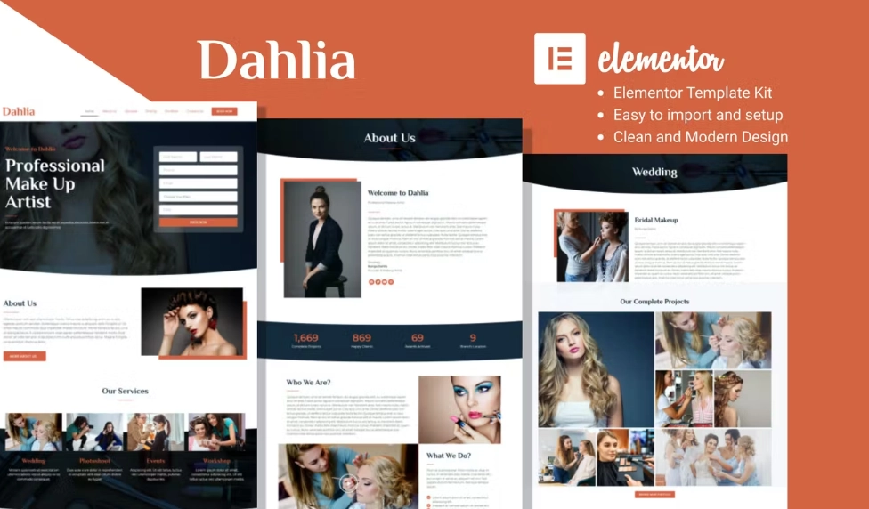 dahlia beauty business elementor template kit 6514a0bbde32e