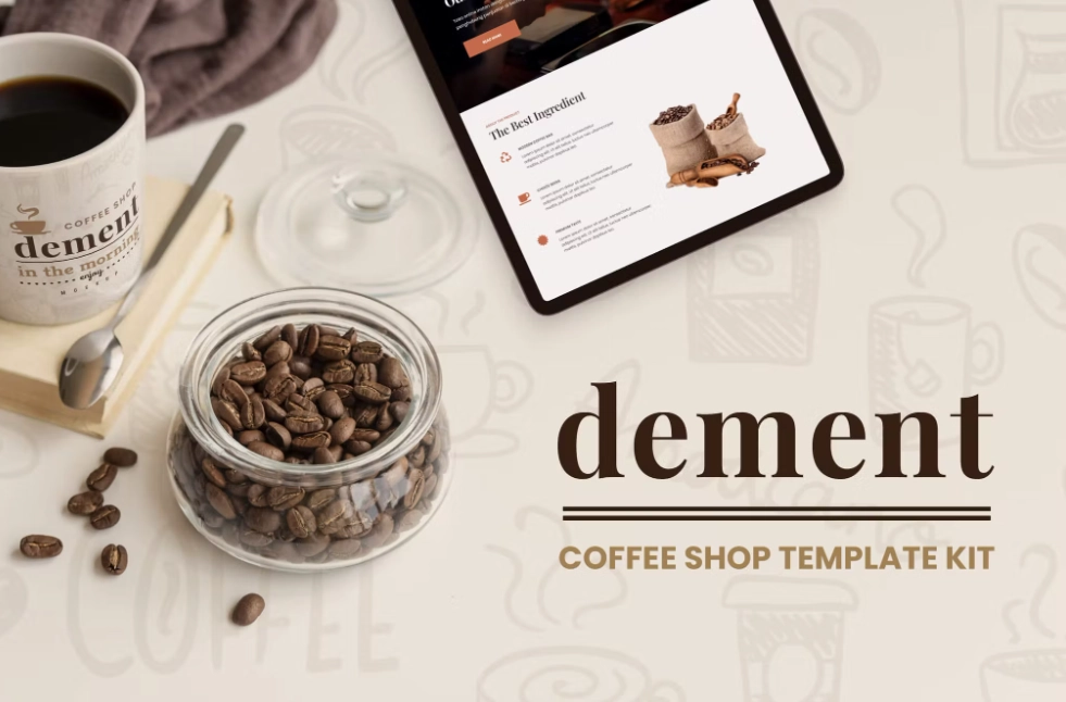 dement coffee shop elementor template kit 65149ceebd59f