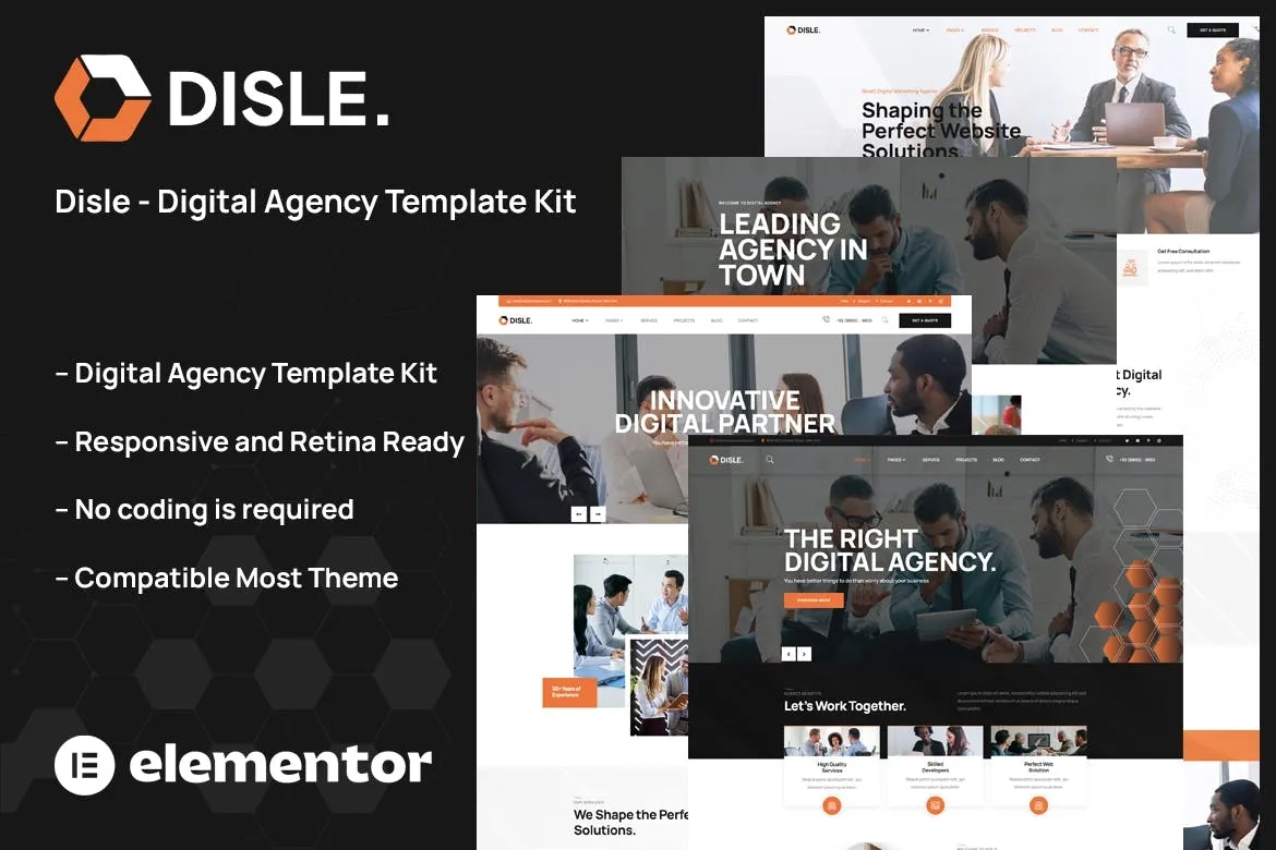 disle digital agency elementor template kit 65147c0d7a0dc