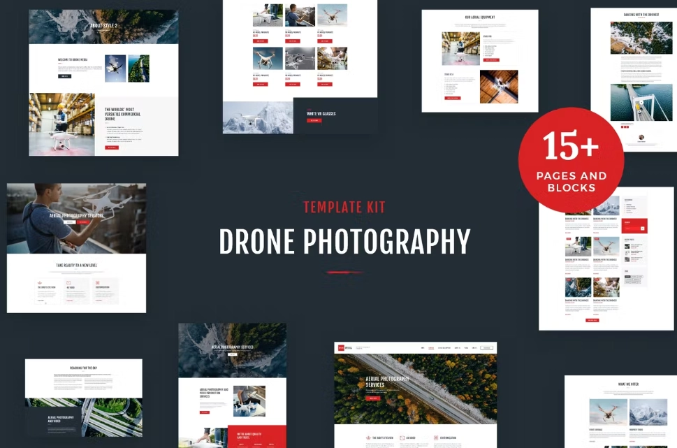 drone media aerial photography videography elementor template kit 6514a0a0c7133