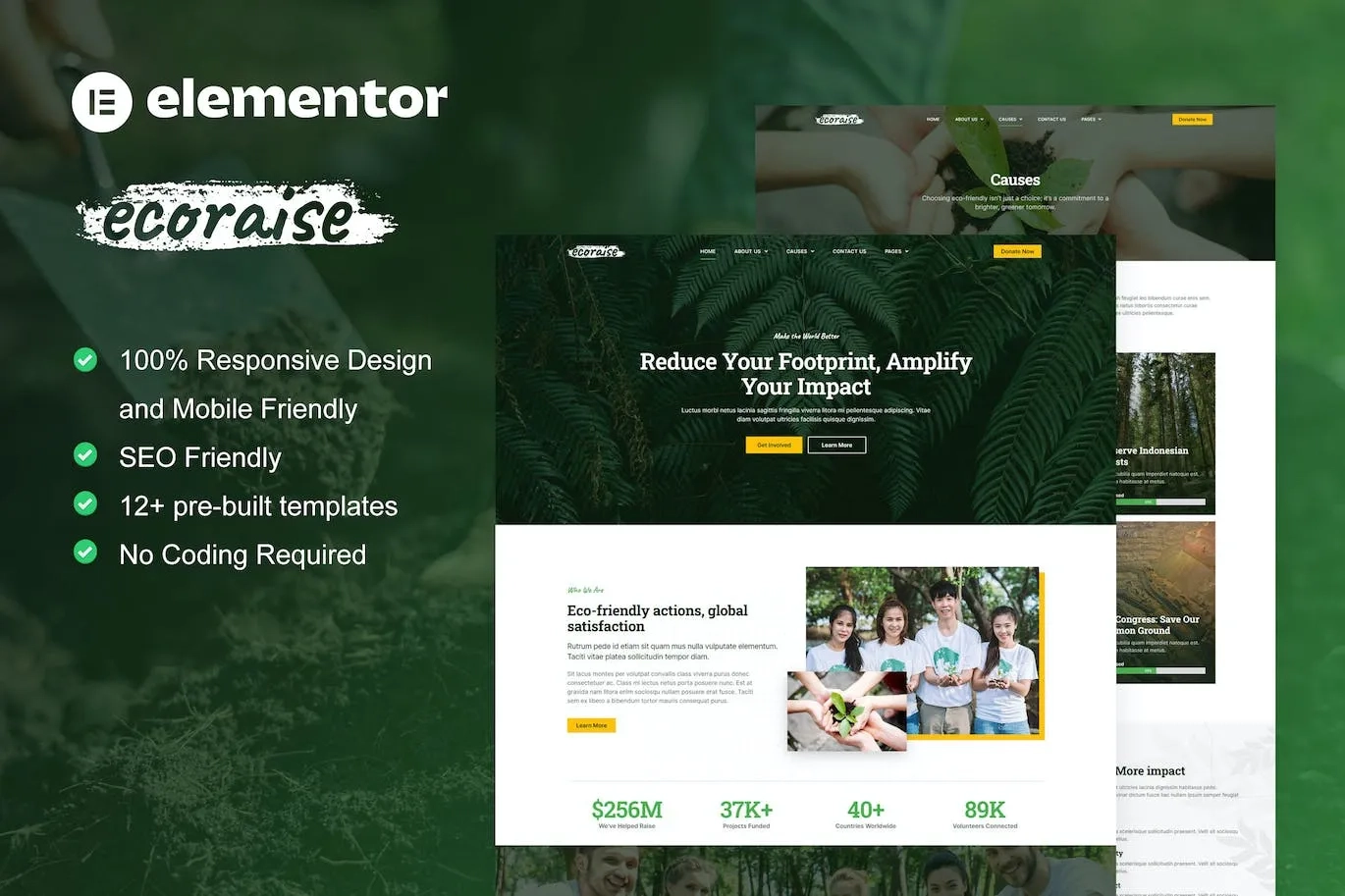 ecoraise environmental charity nonprofit elementor template kit 65148116ccce8