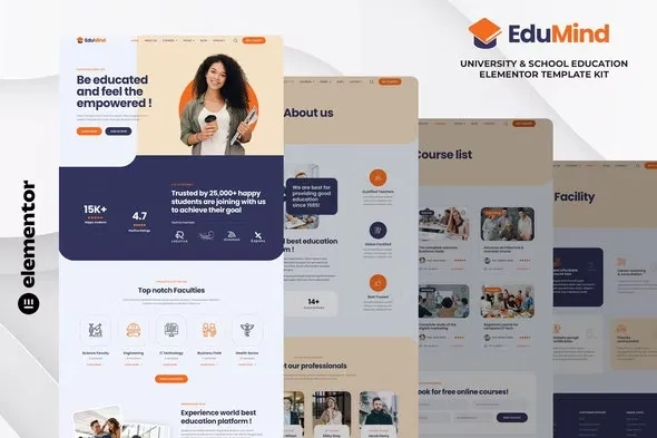 edumind university school education elementor template kit 65141f4e05575