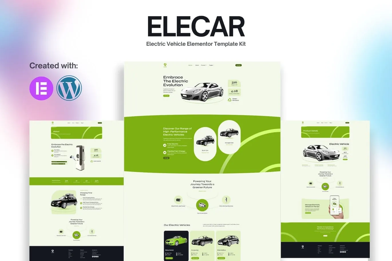 elecar electric vehicle elementor template kit 65147b6dd1a7b