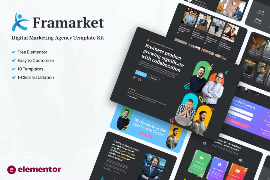 framarket digital marketing elementor template kit 651483ff9f4e0