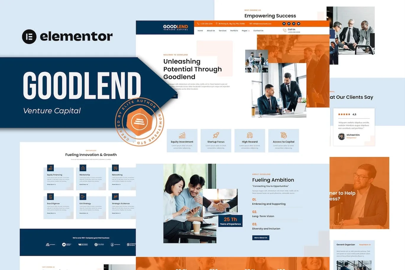 goodlend venture capital investment elementor template kit 65148153be4aa