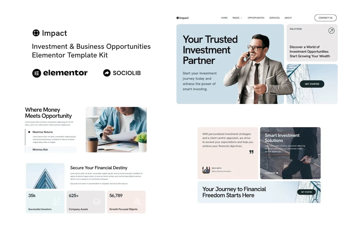 impact investment business opportunities elementor template kit 6514799ad19d1