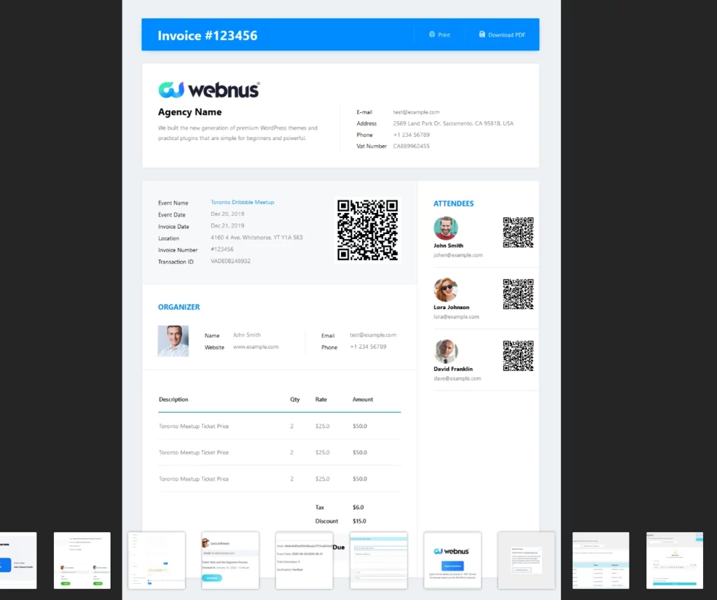 Modern Events Calendar (MEC) Ticket and Invoice Addon 3.0.0