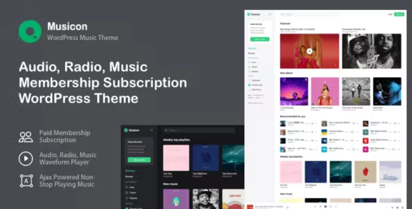 Musicon – WordPress Membership Music Theme