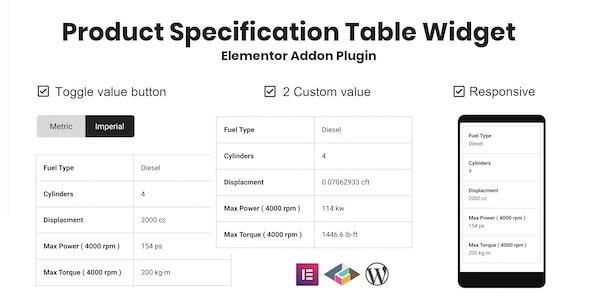 product specification table widget for elementor 1 0 0 65113c8d82580