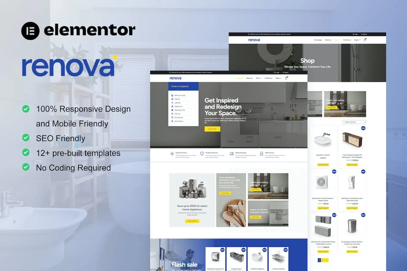 renova kitchen bathroom renovation supplies store elementor pro template kit 65147a051507a