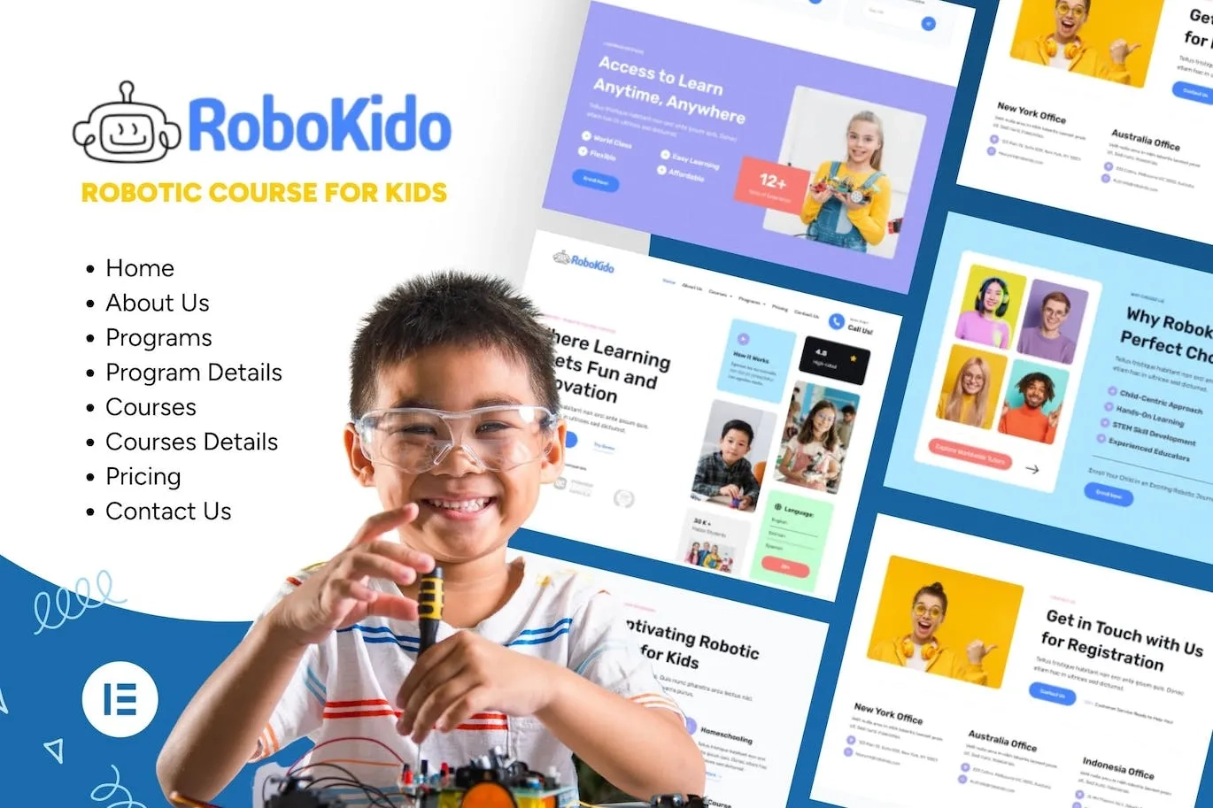 robokido online learning courses for kids elementor template kit 65148184ed3a6