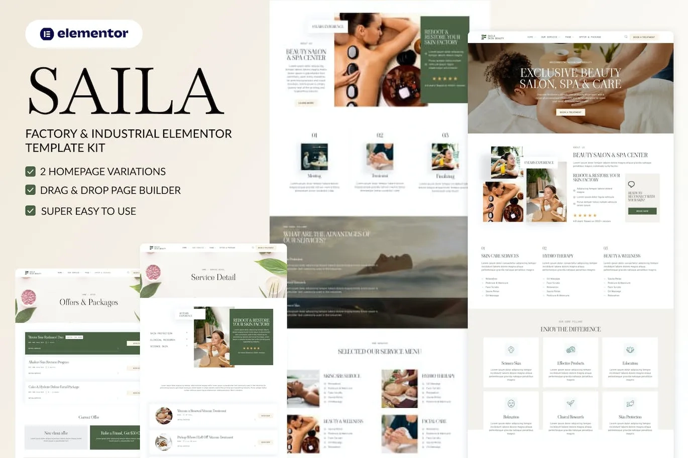 saila spa massage salon beauty elementor template kit 651481d5a39ed