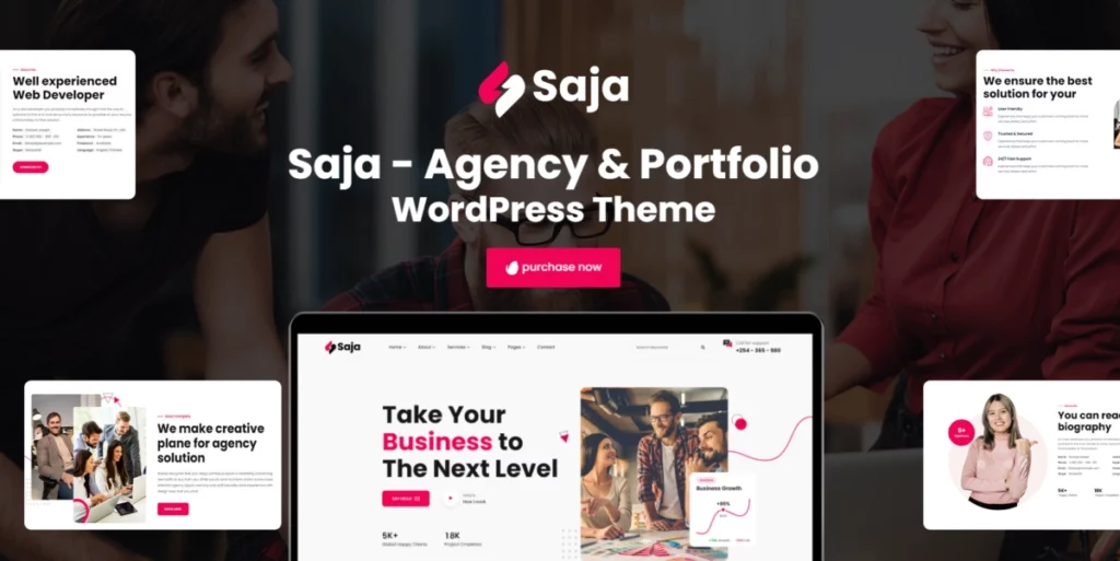 Saja – Minimal Agency & Portfolio WordPress Theme + RTL 1.0.1