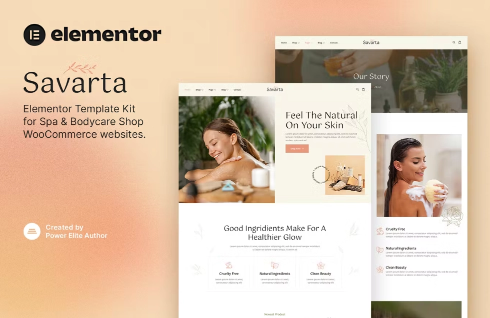 savarta spa bodycare shop elementor template kit 651498759a45e