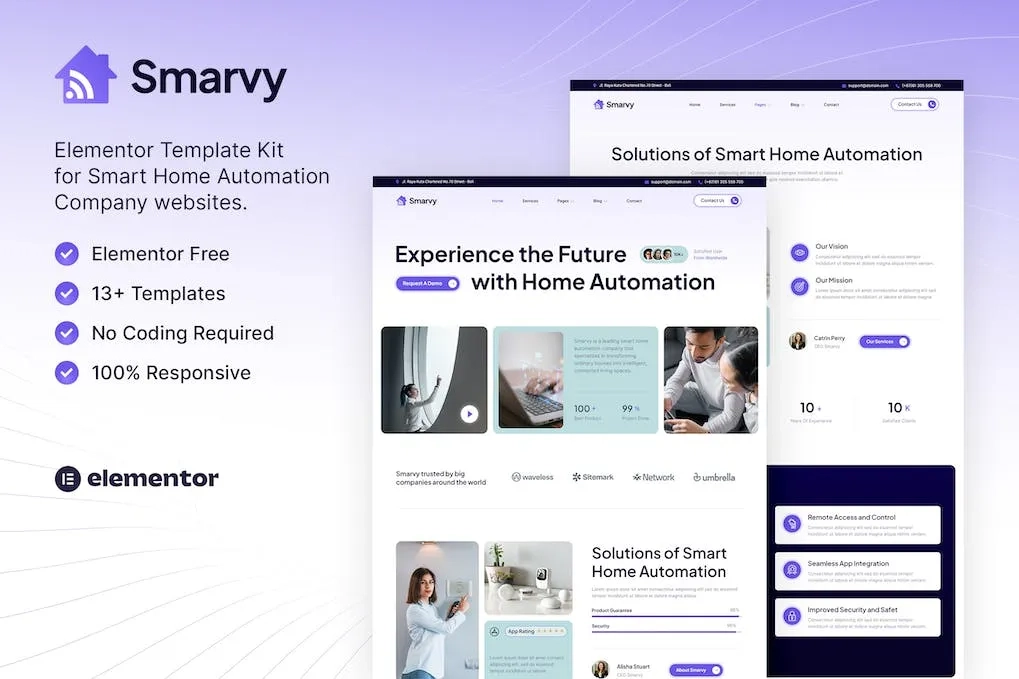 smarvy smart home automation company elementor template kit 6514775c470df