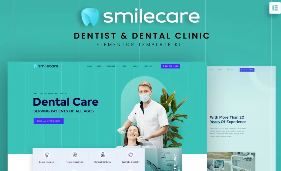 smilecare dentist dental clinic elementor template kit 65149cc0ad7f7