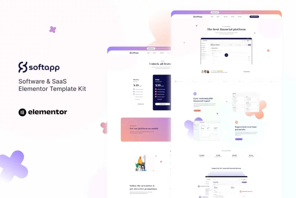 Softapp – Software & SaaS Elementor Template Kit