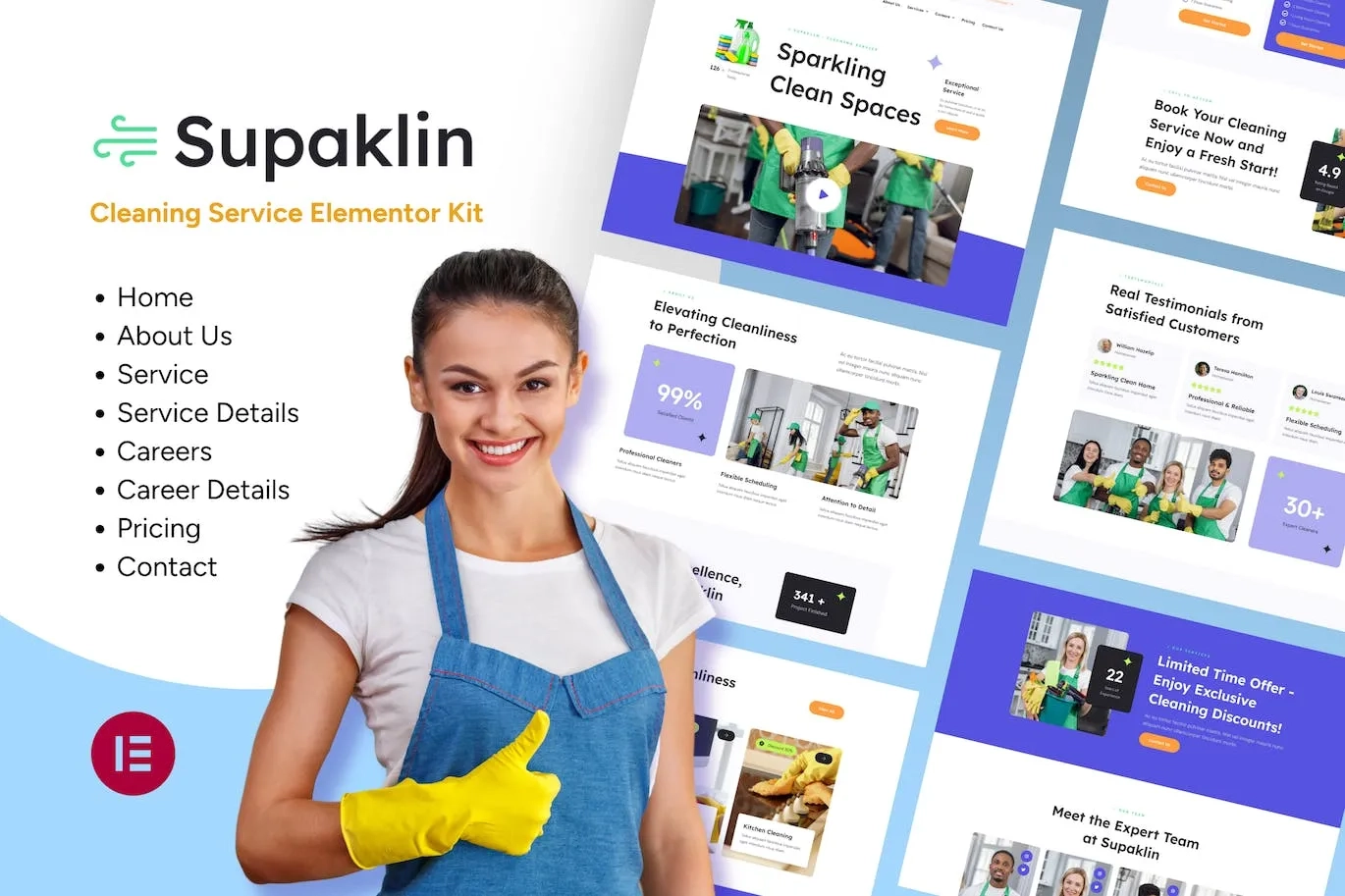 supklin cleaning service business elementor template kit 65147b8bbb032