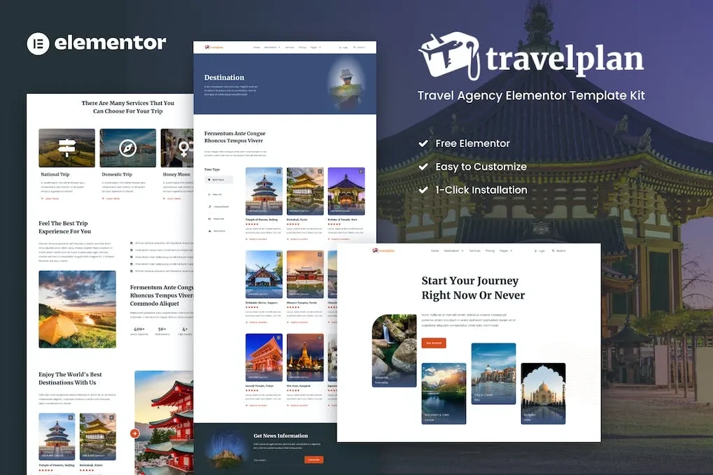 travelplan tour travel agency elementor template kits 65142c3483521