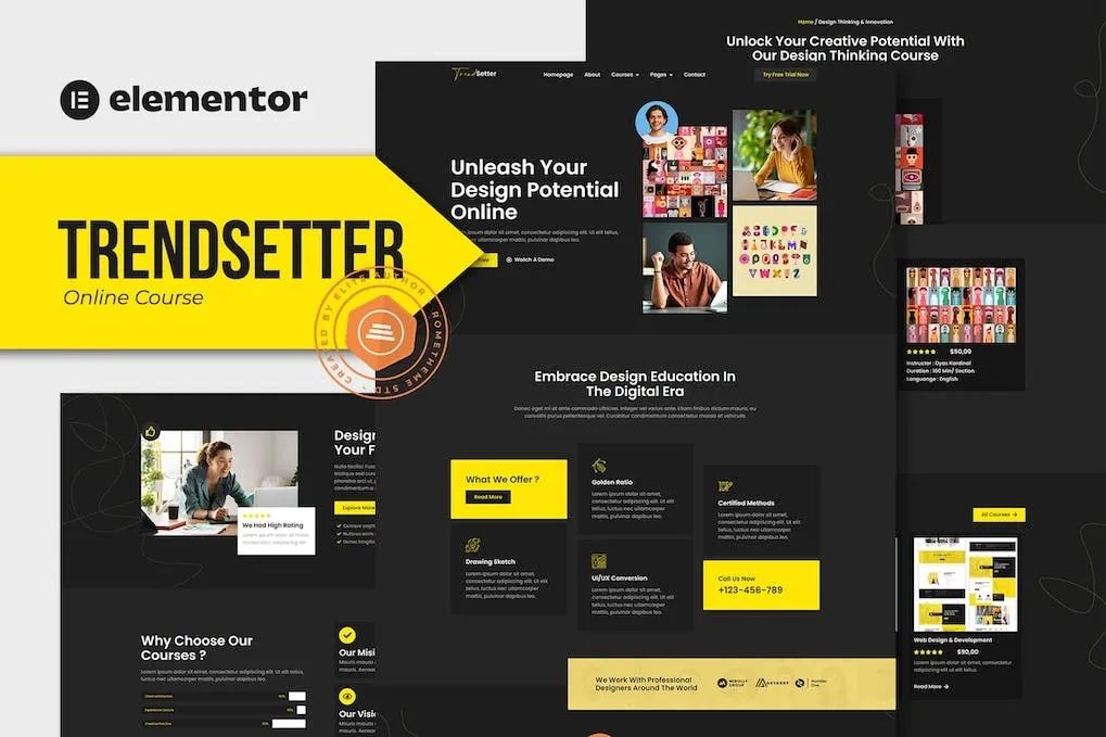 trendsetter online design courses elementor pro template kit 65141f682bf02