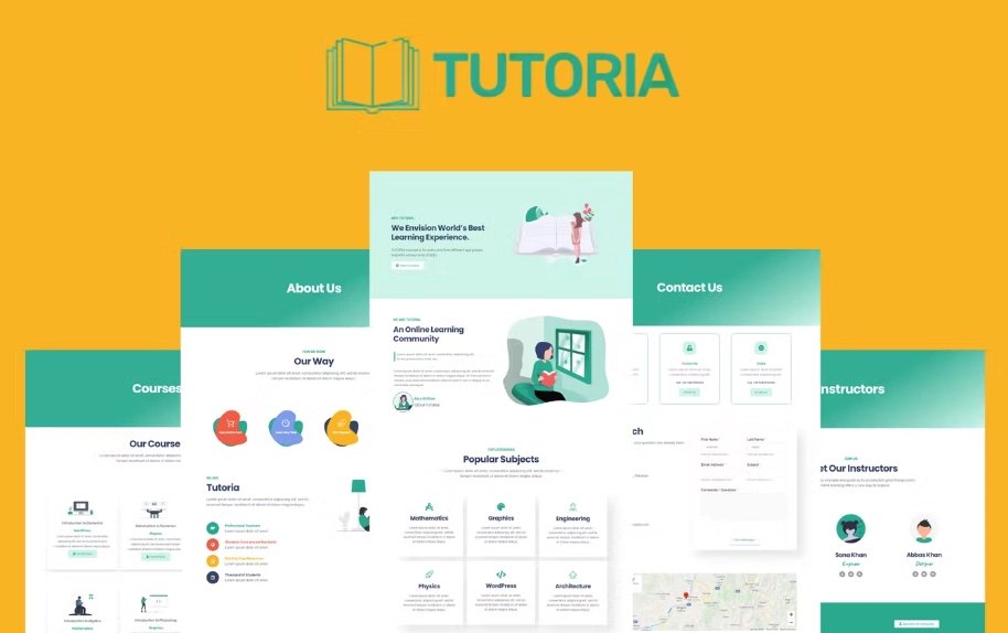 tutoria education online courses elementor template kit 65153b689beec
