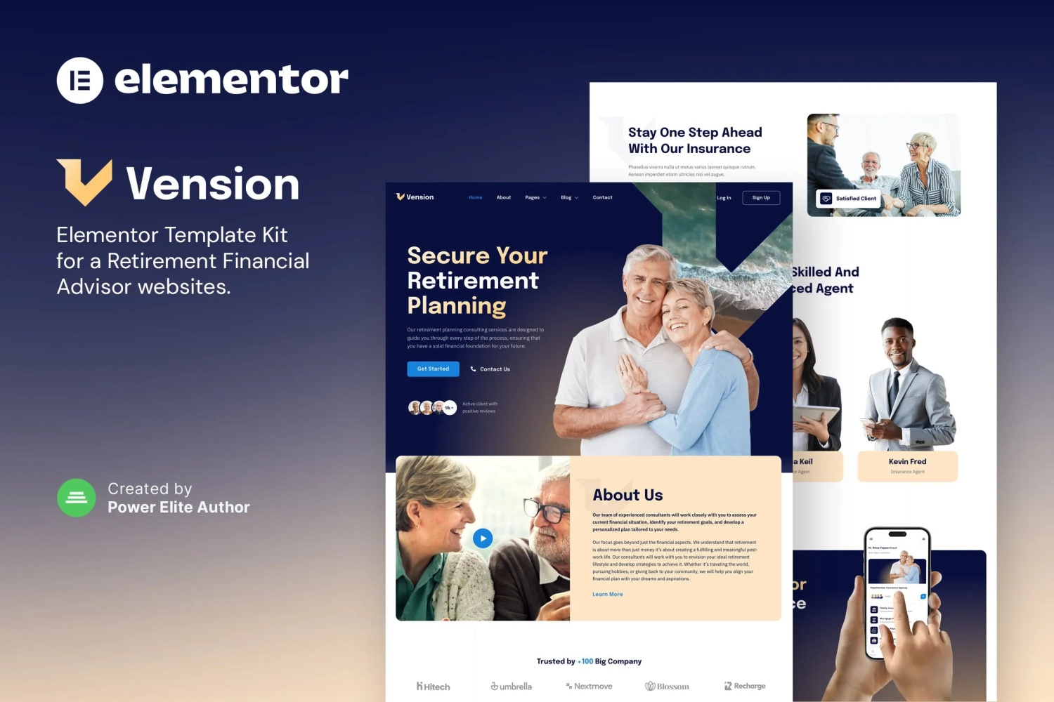 vension retirement planning consulting elementor template kit 65141ef19b738