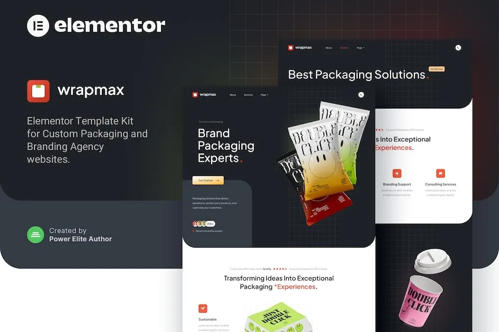 wrapmax custom packaging branding agency elementor template kit 65145f5909c27