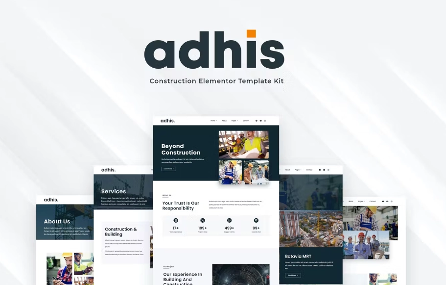 Adhis – Construction Elementor Template Kit