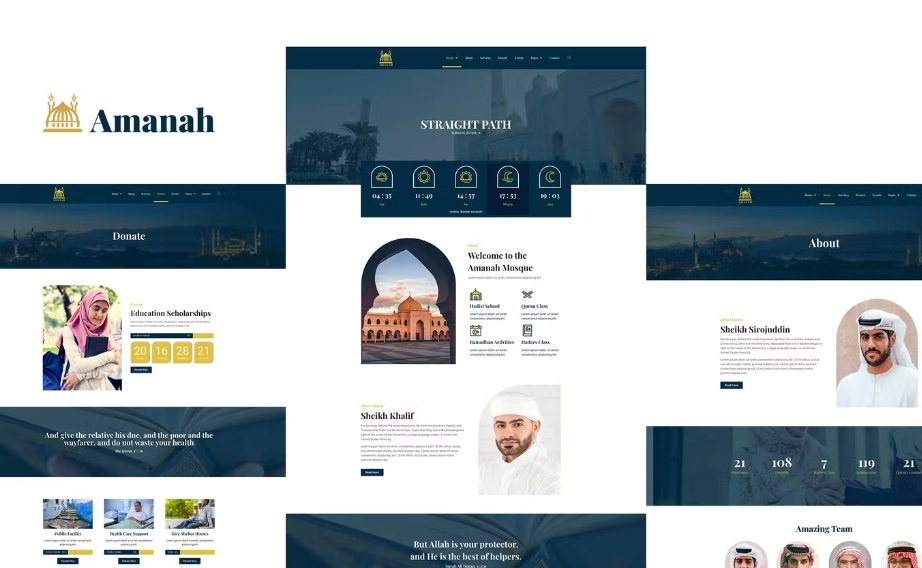 Amanah – Mosque & Islamic Center Elementor Template Kit