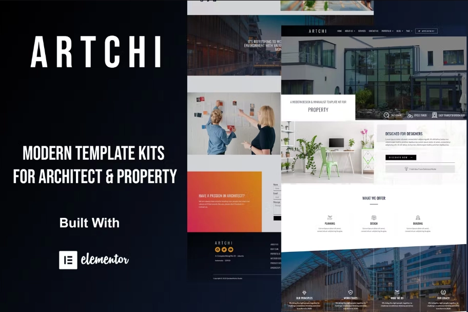 Artchi – Modern Architecture Elementor Template Kit