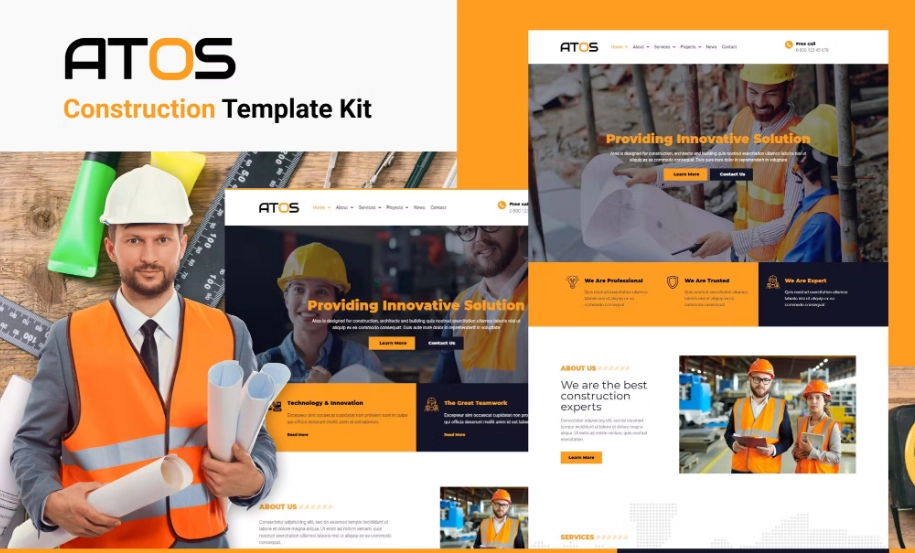 Atos – Construction Elementor Template Kit