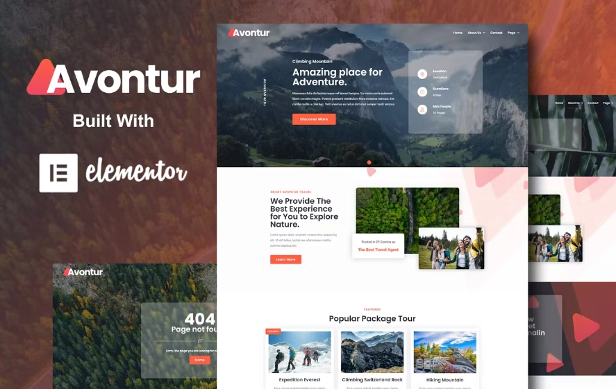 Avontur – Modern Tour & Travel Elementor Template Kit