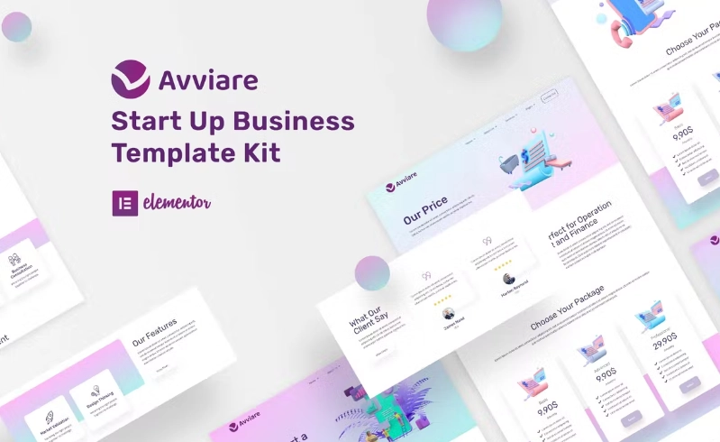 Avviare Start Up Business Elementor Template Kit