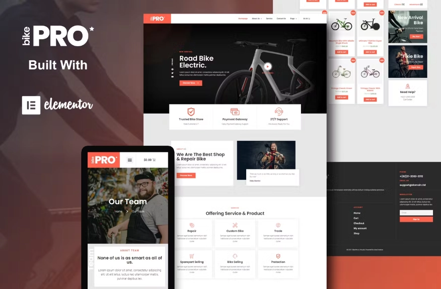 BikePro – WooCommerce Elementor Template Kit
