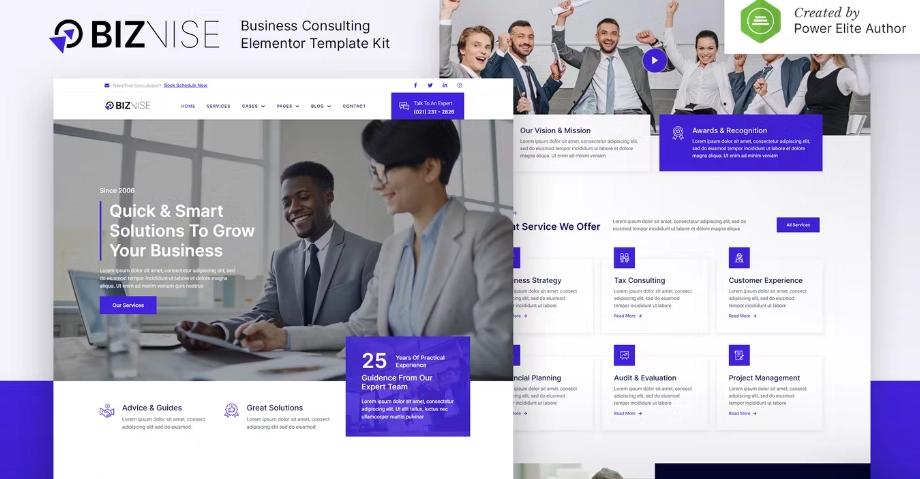 Biznise – Business Consulting Elementor Template Kit