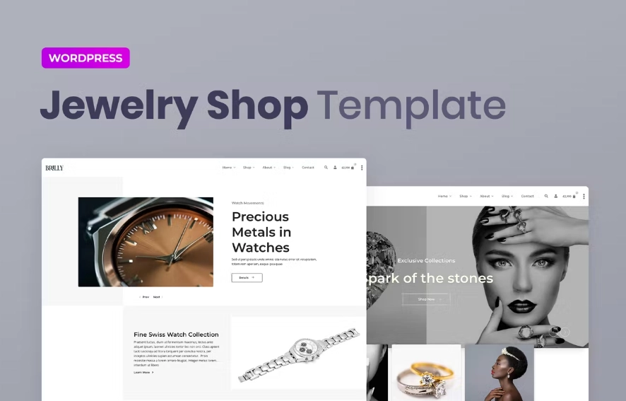 Brilly – Jewelry Store WooCommerce Elementor Template Kit