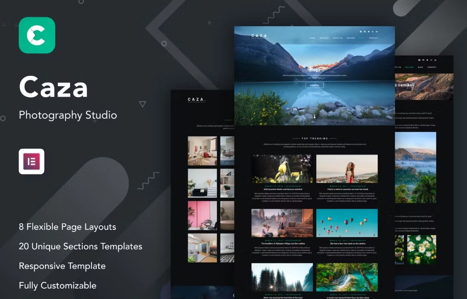 Caza – Photography Studio Elementor Template Kit