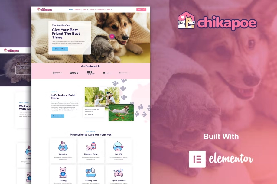 Chikapoe – Pet Care & Veterinary Elementor Template Kit