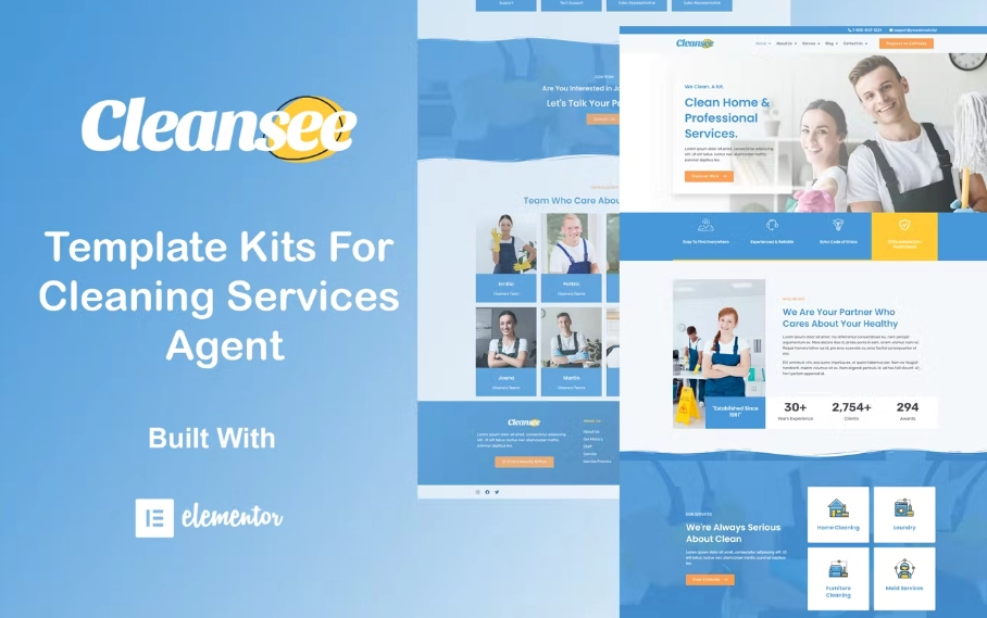 Cleansee – Cleaning Service Elementor Template Kit