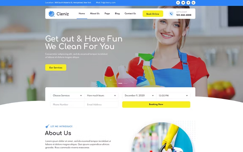 Cleniz – Cleaning Services Elementor Template Kit