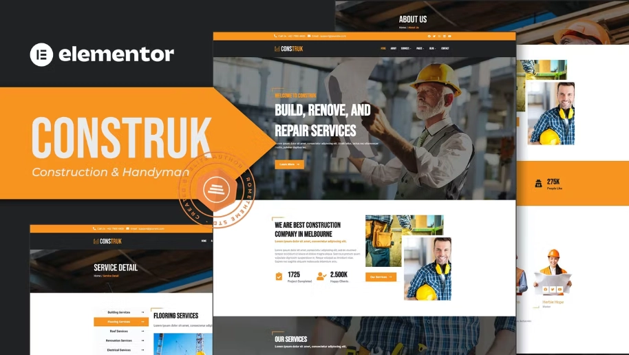 Construk – Construction Elementor Template Kit