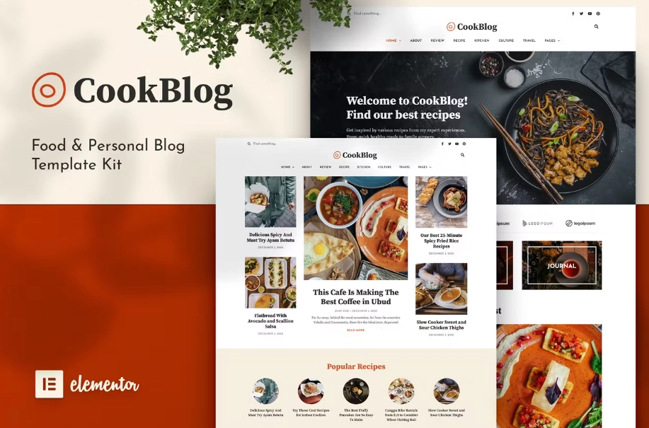 CookBlog – Food & Personal Blog Elementor Template Kit