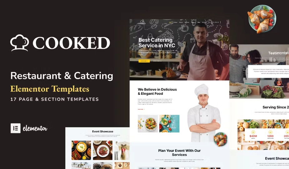 Cooked – Catering & Restaurant Website Elementor Template Kit